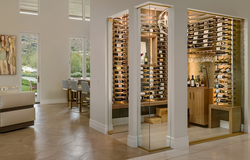 custom butler's pantry wine cellar