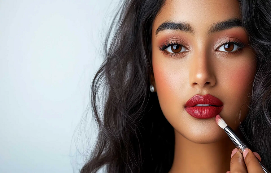 Brown and Maroon Lipstick